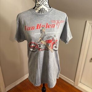 Van Halen Biker band tee size M Hard Rock Concert Pin Up Tee Eddie acid wash